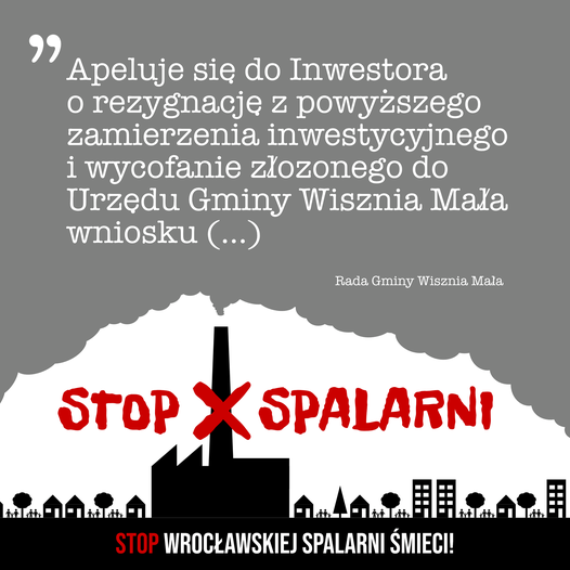 Rada Gminy Wisznia Mała jednogłośnie przeciwko spalarni – treść stanowiska