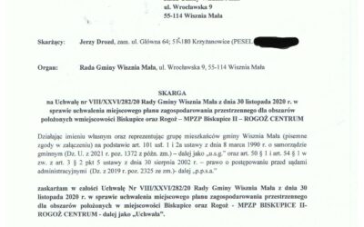 Kolejna skarga do WSA