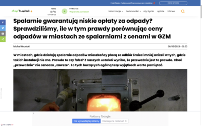 Budowa spalarni to prosta droga do jeszcze WYŻSZYCH opłat za odbiór śmieci