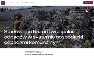 Partia Razem z jednoznacznym stanowiskiem – NIE dla spalarni!