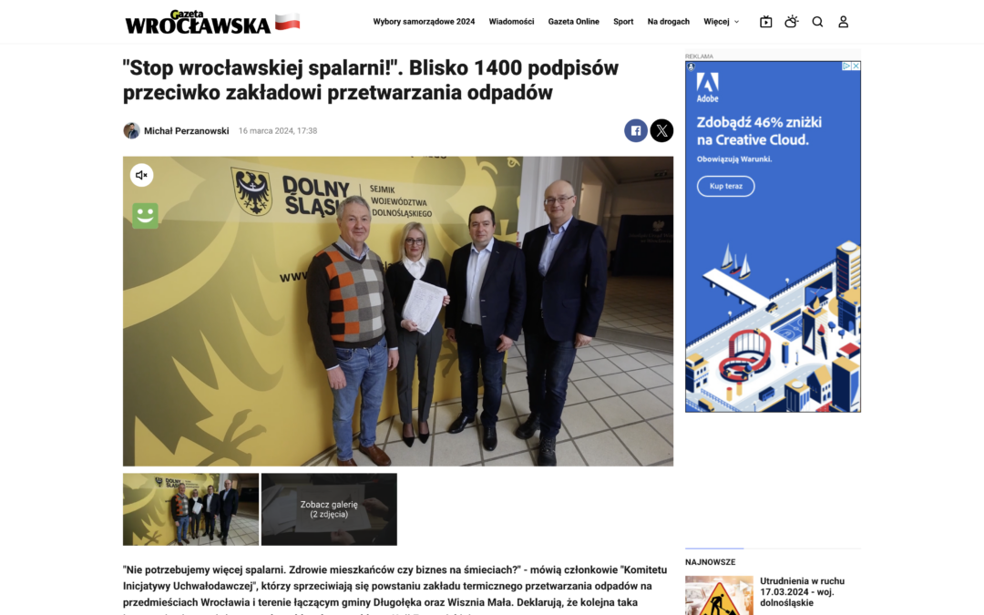 1400 podpisów pod inicjatywą uchwałodawczą w sprawie wykreślenia spalarni z WPGO