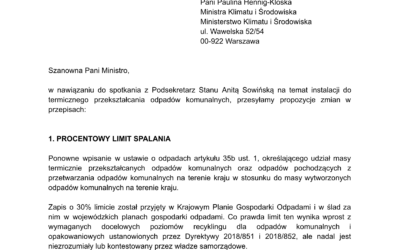 Wystosowaliśmy propozycje zmian w przepisach